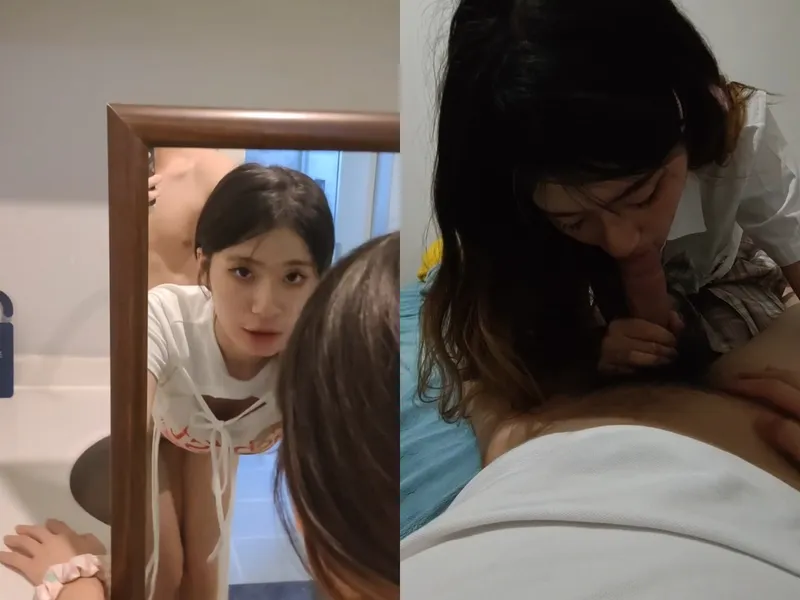 Chị thiên thần doggy trước kính sướng tê tái